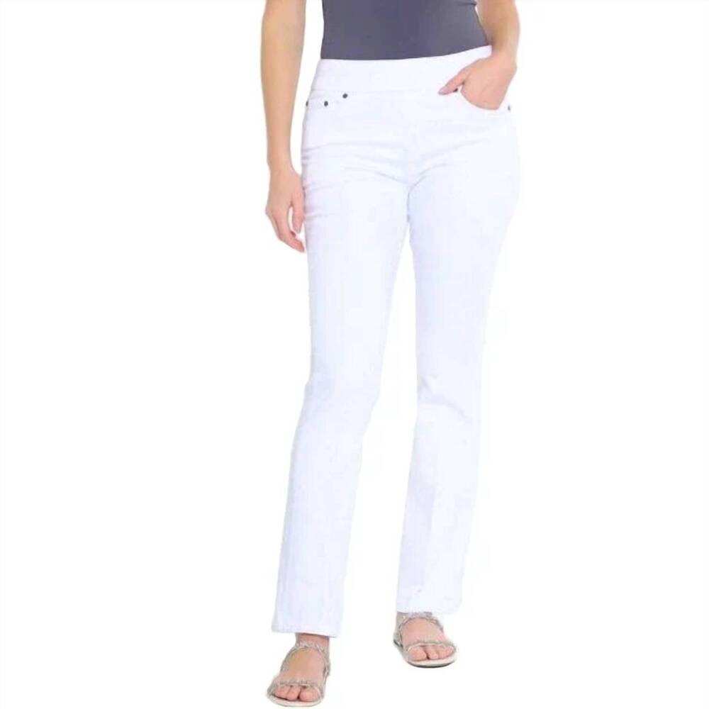 NEW MULTIPLES denim ankle pants with real pockets in white